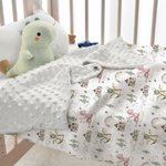 Coperta di sicurezza personalizzata per bambini con sfondo a puntini e ricamo nome Baby Shower Birthday Gift per bambini e bambine