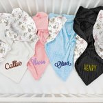 Coperta di sicurezza personalizzata per bambini con sfondo a puntini e ricamo nome Baby Shower Birthday Gift per bambini e bambine