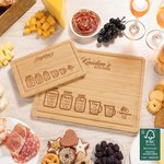 Henkilökohtainen kaiverrettu keittiö muuntaminen Chart FSC Bambu Charcuterie leikkuulauta Juice Groove Housewarming syntymäpäivälahja perheelle ystävät