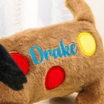 Personalized Birthday Hat Polka Dots Dachshund Dog Doll Toy with Name Home Decor Birthday Party Gift for Dog Lover