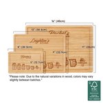 Henkilökohtainen kaiverrettu keittiö muuntaminen Chart FSC Bambu Charcuterie leikkuulauta Juice Groove Housewarming syntymäpäivälahja perheelle ystävät