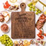 Personalised Apple Pie Gingerbread Biscuits Recipe Reversible Cheese Charcuterie Cutting Board with Finger Grip Christmas Housewarming Gift for Family