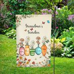 Bandiera da giardino personalizzata della madre e della nonna da 1 a 10 nascite con il nome, decorazione esterna del cortile e del portico, regalo di Natale per la famiglia