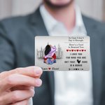 Personalized Hugging Cartoon Characters Wallet Card with Names Anniversary Valentine's Day Gift for Couple