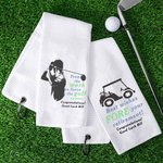 Serviette de sport gaufrée en microfibre à séchage rapide personnalisée avec texte Cadeau de retraite pour les amateurs de golf