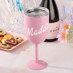Gepersonaliseerde Dolly Font 10oz Geïsoleerde Stemmed Wine Flutes Tumbler met naam Bachelorette Bridal Party Favors Gift voor bruidsmeisje vrouwen