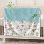Coperta di sicurezza personalizzata per bambini con sfondo a puntini e ricamo nome Baby Shower Birthday Gift per bambini e bambine