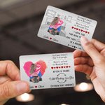 Personalized Hugging Cartoon Characters Wallet Card with Names Anniversary Valentine's Day Gift for Couple