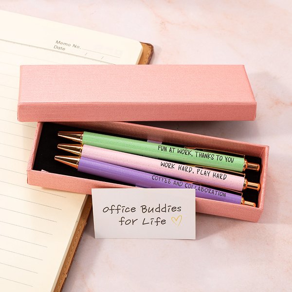 Gepersonaliseerde Inspirerende Balpennen Set van 3 met Kaart Kantoor School Motiverend Stationery Bedankje Cadeau voor Familie Vriend Collega