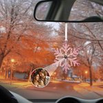 Gepersonaliseerde Shining Zirkoon Sneeuwvlok Foto Projectie Kerstboom Ornament Verjaardag Festival Decor Cadeau voor Familie Vriend