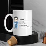 Personalized Cartoon Character Name Definition 11oz 15oz Ceramic Coffee Mug with Text Birthday Gift for Men Women
