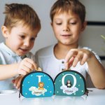 Personalized Star Cloud Initial Cute Forest Animal Zippered Mini Kid Coin Purse Pouch with Name Multicolor Available Birthday Gift for Boys Girls