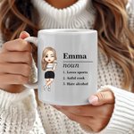 Personalized Cartoon Character Name Definition 11oz 15oz Ceramic Coffee Mug with Text Birthday Gift for Men Women