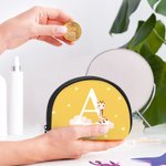 Personalized Star Cloud Initial Cute Forest Animal Zippered Mini Kid Coin Purse Pouch with Name Multicolor Available Birthday Gift for Boys Girls