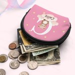 Personalized Star Cloud Initial Cute Forest Animal Zippered Mini Kid Coin Purse Pouch with Name Multicolor Available Birthday Gift for Boys Girls