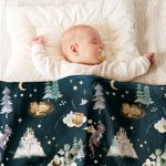 Personalized Cute Cartoon Sleeping Dragon Soft Baby Security Blanket with Dotted Backing and Embroidery Name Baby Shower Birthday Gift for Boys Girls