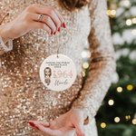 Personalised Cartoon Character Floral Ceramic Christmas Ornament with Name and Floral Design Year Retirement Gift for Family Friend