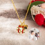 Personlig julgran, jultomte, klockor, halsband eller armband med fotoprojektion Julklapp för kvinnor