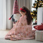 Personalizzato Gingerbread Cookie Candy Cane Coperta morbida con nome Home Decor Regalo di Natale per bambino Famiglia Amico