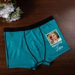 Cara Personalizada Foto Propiedad de Boxer Brief con Nombre Ropa interior masculina cómoda Divertido Día de San Valentín Regalo de cumpleaños para él