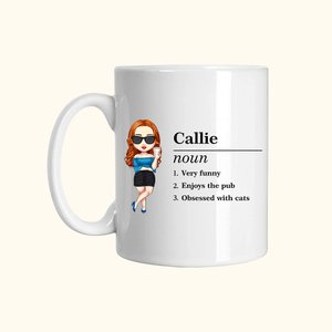 Personalised Cartoon Character Name Definition 11oz 15oz Ceramic Coffee Mug with Text Birthday Gift for Men Women