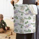 Cesto portabiancheria pieghevole personalizzato con nome e maniglia Regalo di compleanno e festa per bambini.