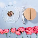 Personalized Music Album Cover Photo LED Night Light with Wooden Base Anniversary Valentine's Day Gift for Couple