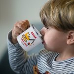 Personalised We Dig You Lorry Excavator 11oz Enamel Mug with Text Birthday Gift for Kids