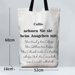 Personalisierte Wiederverwendbare „nehmen Sie sie beim Ausgehen mit“ Stofftasche mit Namen Große Kapazität Tote Bag Geburtstag Geschenk für Damen