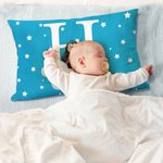 Housse de Coussin Personnalisée avec Initiale Nom et Motif d'Animal Style Nuages Étoiles Cadeau Fête des Mères pour Nouvelle Maman Enfant