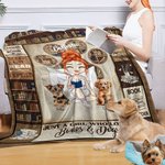 Henkilökohtainen Tassu Kirjahylly Sarjakuvahahmo Dog Design Pehmeä heittopeitto nimellä Home Decor Syntymäpäivälahja lemmikkieläinten ystäville