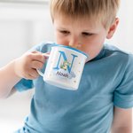 Personalized Cartoon Cute Forest Animal Themed 350ml Enamel Mug with Name Birthday Gift for Boys Girls