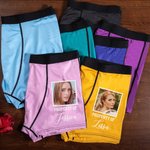 Cara Personalizada Foto Propiedad de Boxer Brief con Nombre Ropa interior masculina cómoda Divertido Día de San Valentín Regalo de cumpleaños para él
