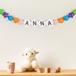 Henkilökohtainen Monivärinen Star Heart Ocean Ball Giant Friendship Rannekoru Banner nimi Home Wall Decor DIY tarvikkeet Syntymäpäivä Party lahja ystä