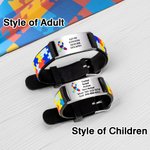 Personalized Medical Alert Bracelet with Engraved Name Autism Awareness Bracelet Back to School Birthday Gift for Kid Adult