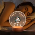 Personalized Music Album Cover Photo LED Night Light with Wooden Base Anniversary Valentine's Day Gift for Couple