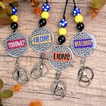 Personalisierte Glitter Polka Dot Schule Geist Perlen Lanyard mit Namen Teacher's Day zurück zur Schule Geschenk für Lehrer