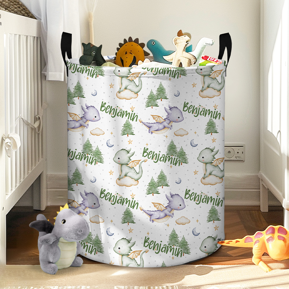 Panier à linge pliable avec nom et poignée Cadeau d'anniversaire et de vacances pour les enfants