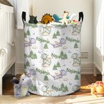 Cesto portabiancheria pieghevole personalizzato con nome e maniglia Regalo di compleanno e festa per bambini.