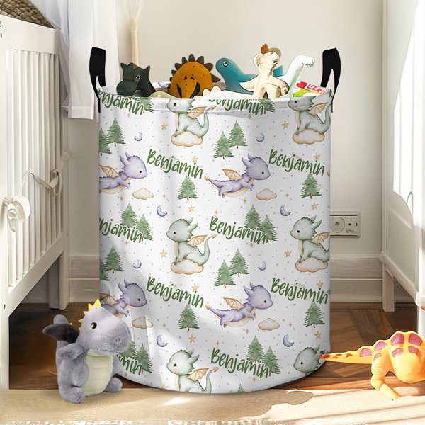 Cesto portabiancheria pieghevole personalizzato con nome e maniglia Regalo di compleanno e festa per bambini.