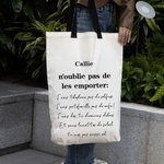 Sac de Grande Capacité Personnalisé avec Nom et Texte Sac à Épaule en Toile Réutilisable Cadeau Anniversaire Voyage Courses pour Femme