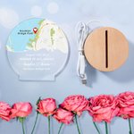 Personalised Where It All Began Map LED Night Light with Wood Base Names Address and Date Anniversary Valentine's Day Gift for Couple