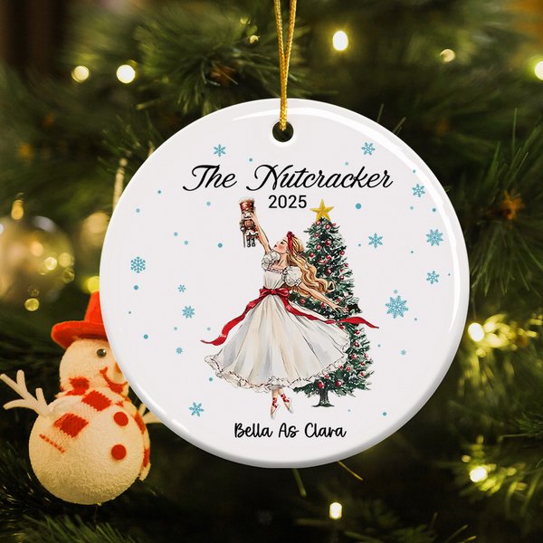 Schiaccianoci personalizzato Clara Ballet Dancer Ornamento di Natale con nome e anno Decorazione dell'albero di Natale Regalo per il recital di danza classica per la ragazza Ballerina