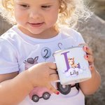 Personalized Cartoon Cute Forest Animal Themed 350ml Enamel Mug with Name Birthday Gift for Boys Girls