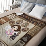 Henkilökohtainen Tassu Kirjahylly Sarjakuvahahmo Dog Design Pehmeä heittopeitto nimellä Home Decor Syntymäpäivälahja lemmikkieläinten ystäville