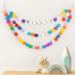 Henkilökohtainen Monivärinen Star Heart Ocean Ball Giant Friendship Rannekoru Banner nimi Home Wall Decor DIY tarvikkeet Syntymäpäivä Party lahja ystä