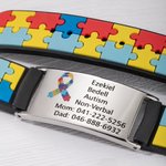 Personalized Medical Alert Bracelet with Engraved Name Autism Awareness Bracelet Back to School Birthday Gift for Kid Adult