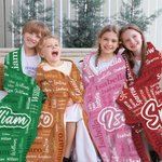 Personalized Multicolor Name Word Cloud Soft Throw Blanket Home Decor Birthday Gift for Family Kids