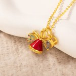 Personlig julgran, jultomte, klockor, halsband eller armband med fotoprojektion Julklapp för kvinnor