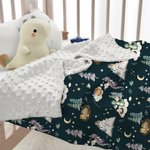 Personalized Cute Cartoon Sleeping Dragon Soft Baby Security Blanket with Dotted Backing and Embroidery Name Baby Shower Birthday Gift for Boys Girls
